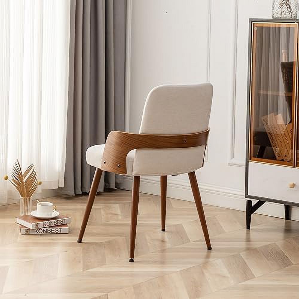 Beige Upholstered Dining Chairs with Metal Legs X514
