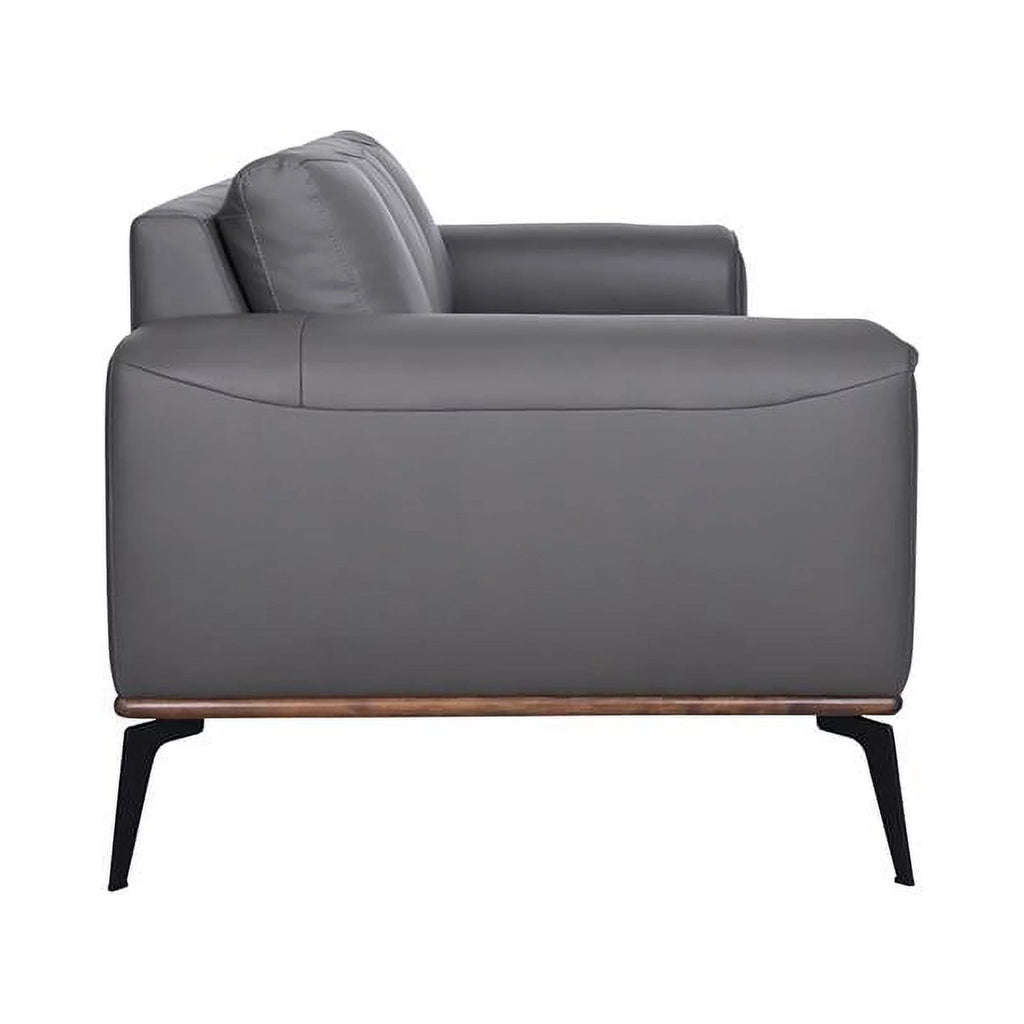Gray Top Grain Leather Sofa Y5573