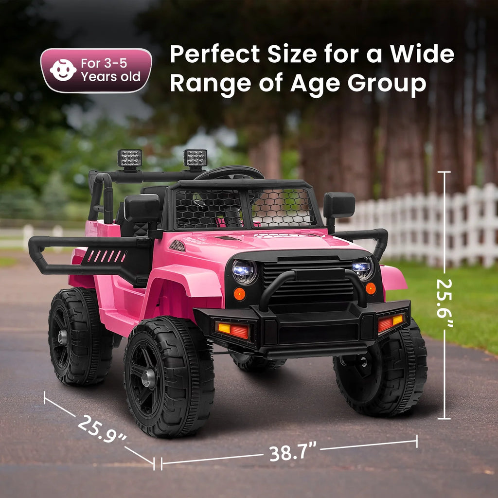 12V Pink Kids Ride on Truck with Remote Control Y795