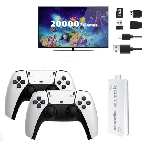 Wireless Retro Gaming Console Built-in 20000+ Classic Games 4K HDMI Plug & Play with Dual 2.4G Wireless Controllers C219706