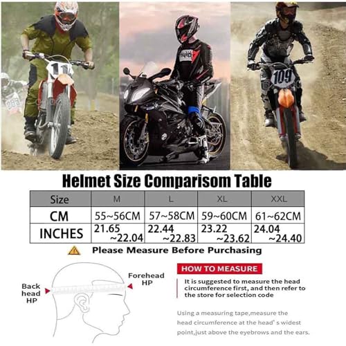 Motorcycle Helmet with Bluetooth, Full Face Helmet, ECE Certified Clear Visor B43842
