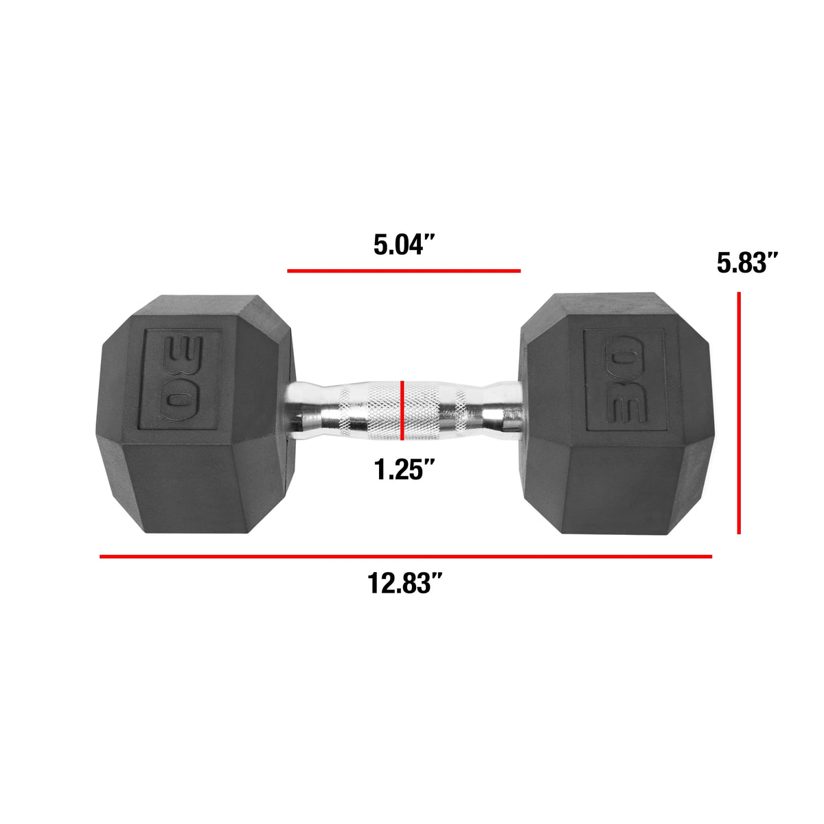30 lbs Coated Hex Dumbbell O976