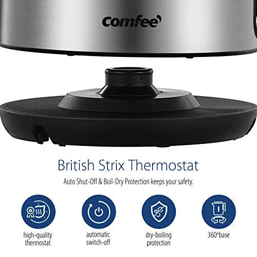 Stainless Steel Cordless Electric Kettle 1500W 1.7 Liter I393703