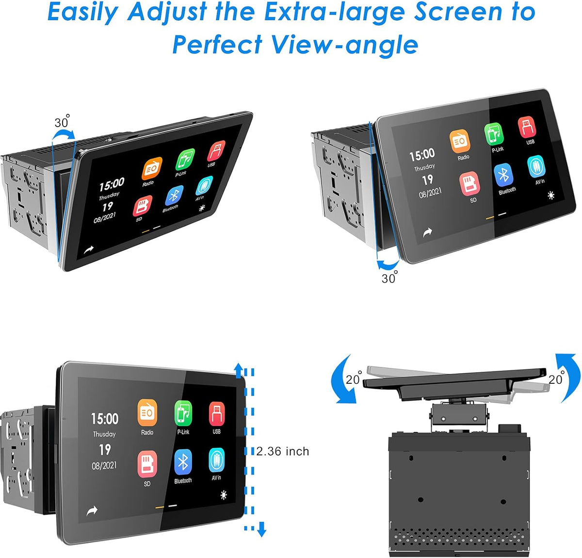 9 Inch Double Din Car Stereo with CarPlay Android Auto Y8621