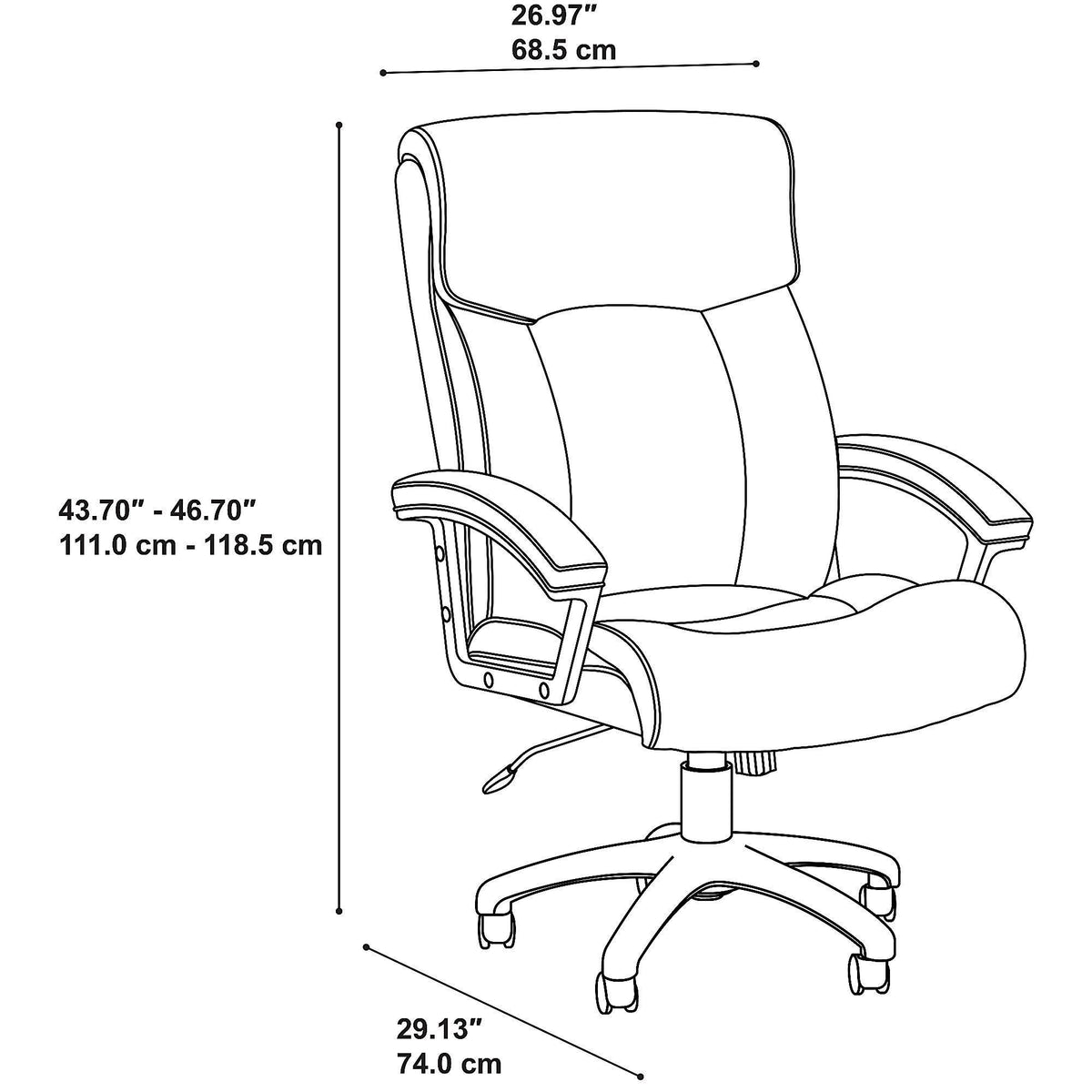Black Bonded Leather Ergonomic Executive Chair S4086