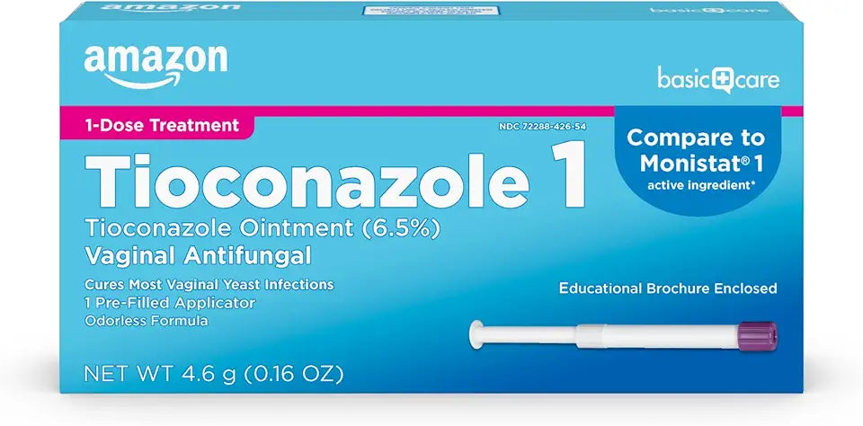 Tioconazole Ointment 6.5 Percent Vaginal Antifungal 1-Dose Treatment E108