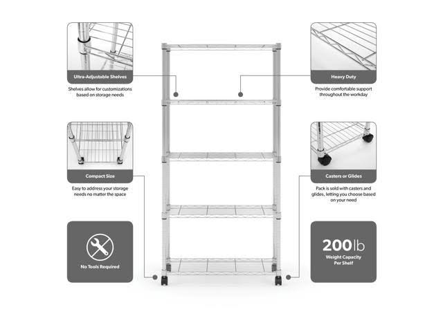 Adjustable Wire Shelving Unit 30 x 60, Chrome F7971