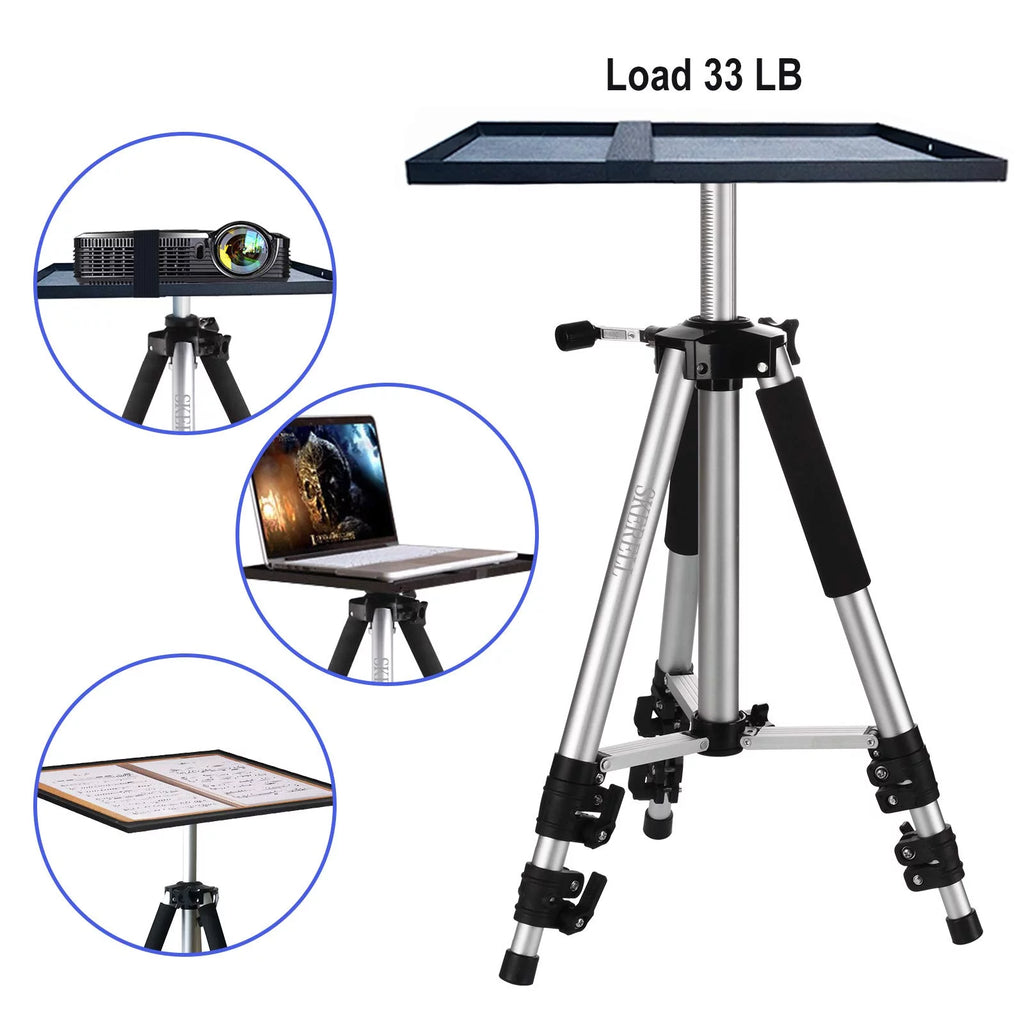 Adjustable Aluminum Tripod Stand with Tray and Carry Bag P401
