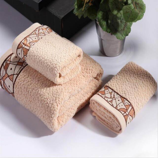 Cotton 3-Piece Bath Towels Set U488385