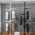 Black Adjustable Floor to Ceiling Tension Clothes Drying Rack C948