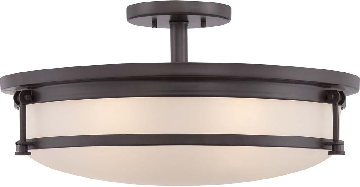 5-Light Semi Flush Mount Ceiling Lighting, Western Bronze Y28301