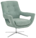 Spa Blue Fabric Adjustable Swivel Accent Chair Y3142