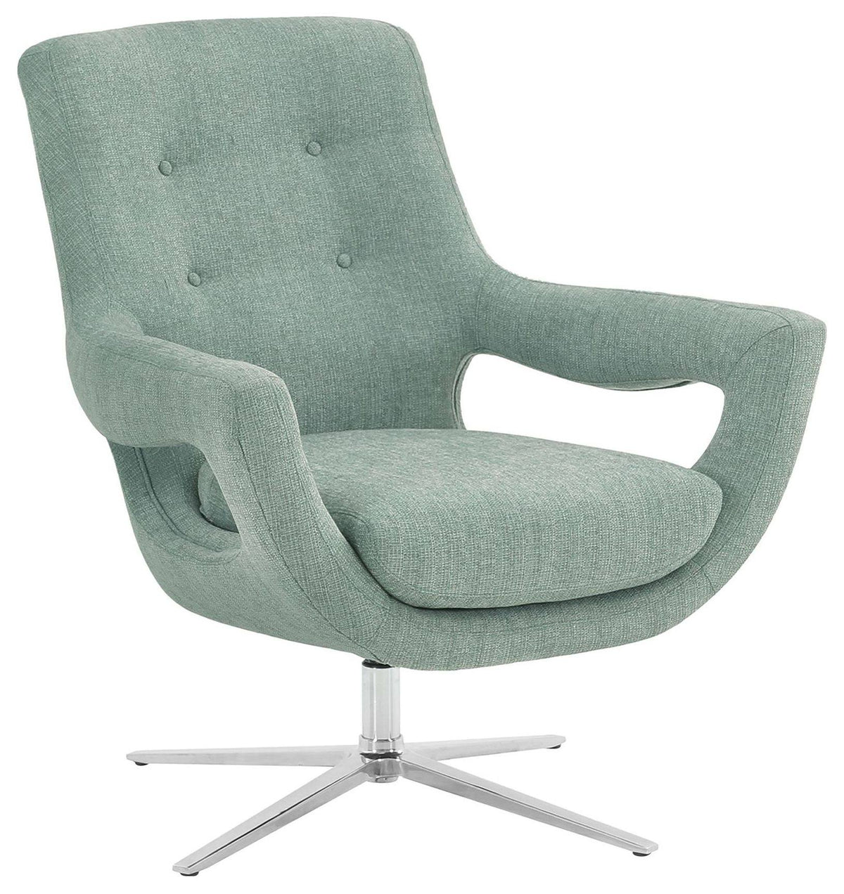 Spa Blue Fabric Adjustable Swivel Accent Chair Y3142