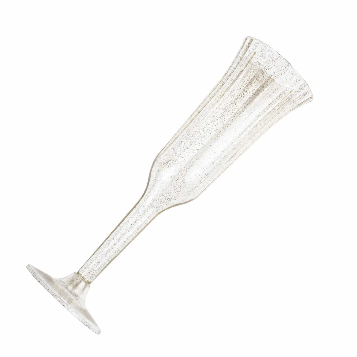 60 Pcs Gold Glitter Clear Plastic Champagne Flutes X29807