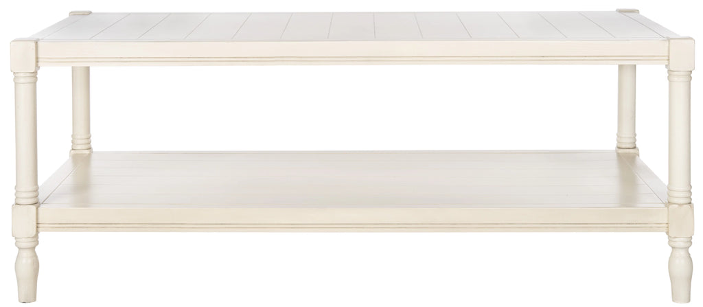 White Coffee Table with Storage Shelf M172044