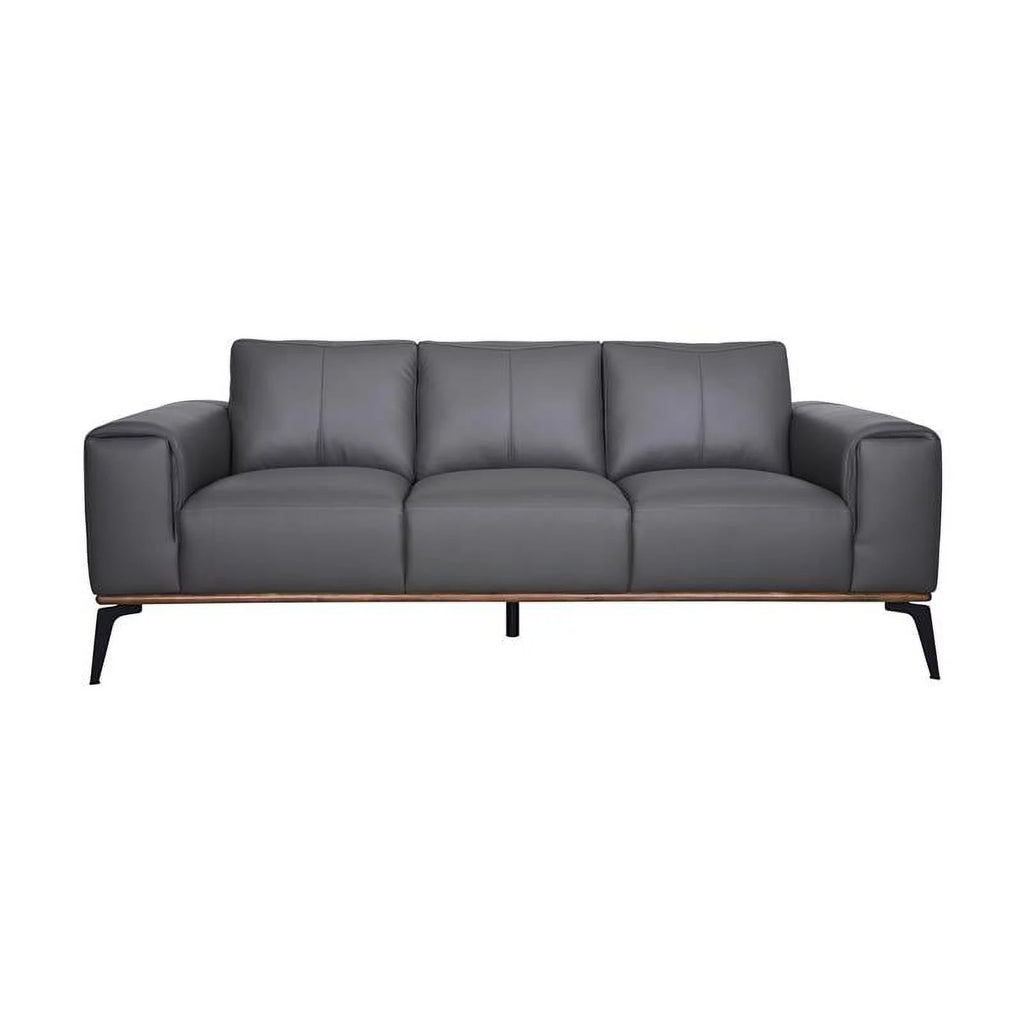 Gray Top Grain Leather Sofa Y5573