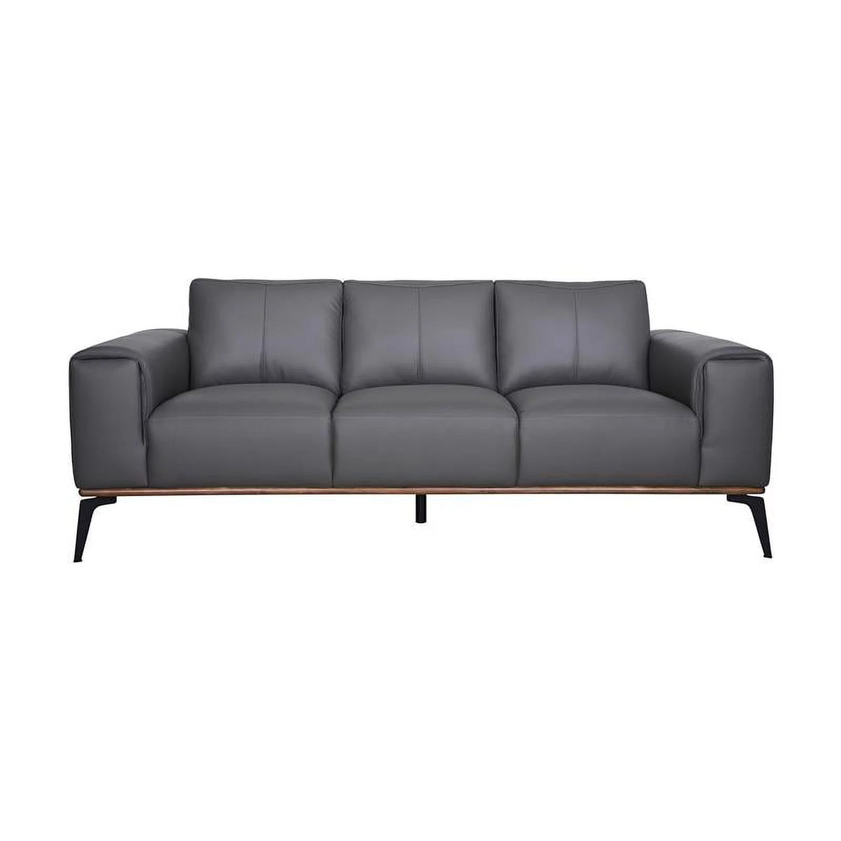 Gray Top Grain Leather Sofa Y5573