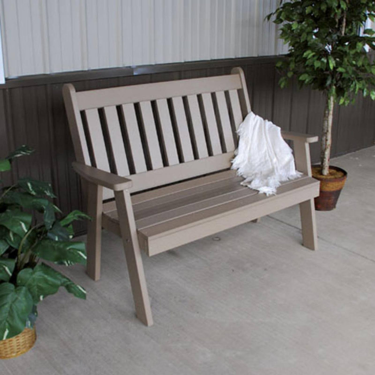 Cherry Wood Plastic Garden Bench P22963