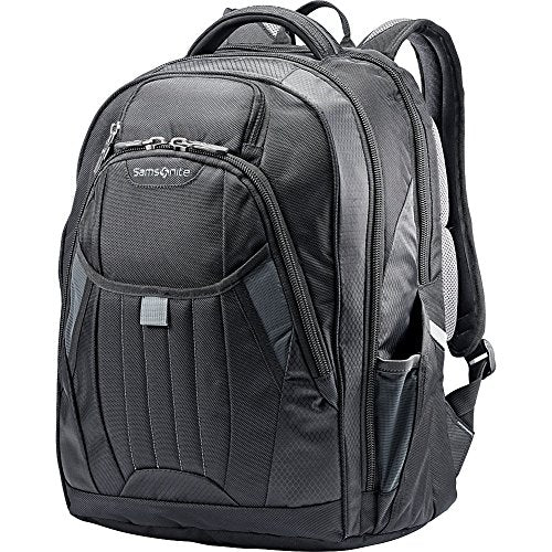 Large Backpack, Black/Orange, 18 x 13.3 x 8.6 R660