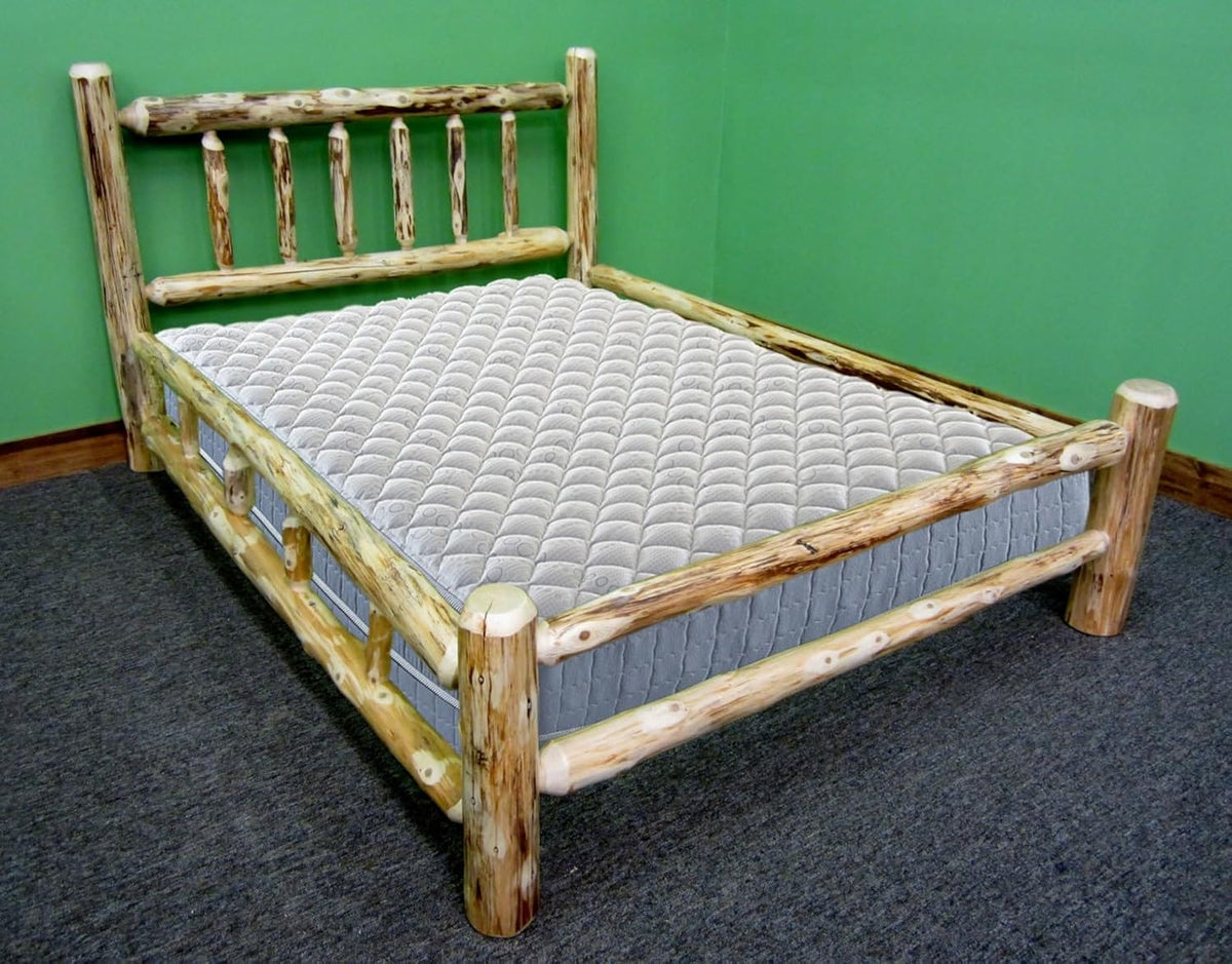 Solid Wood King Log Bed Q60965
