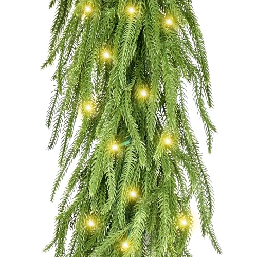 9FT Prelit Norfolk Pine Garland with Lights K6853