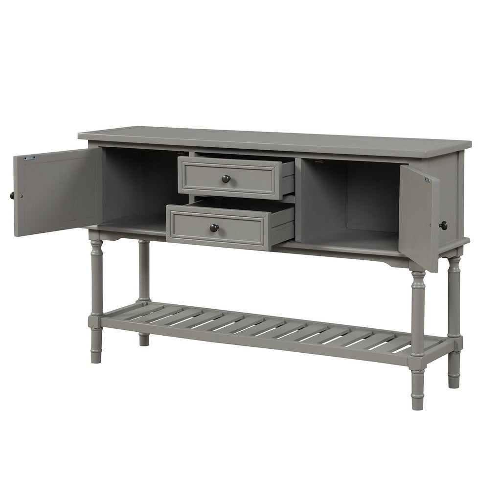 Greige 47-Inch Wood Console Table with 2 Drawers C831899