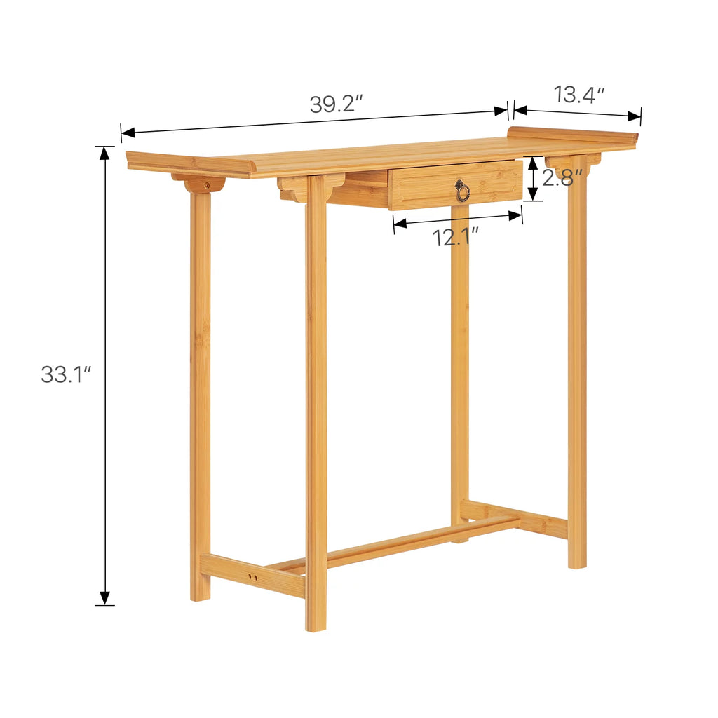 Bamboo Console Table with 1 Storage Drawer C414064