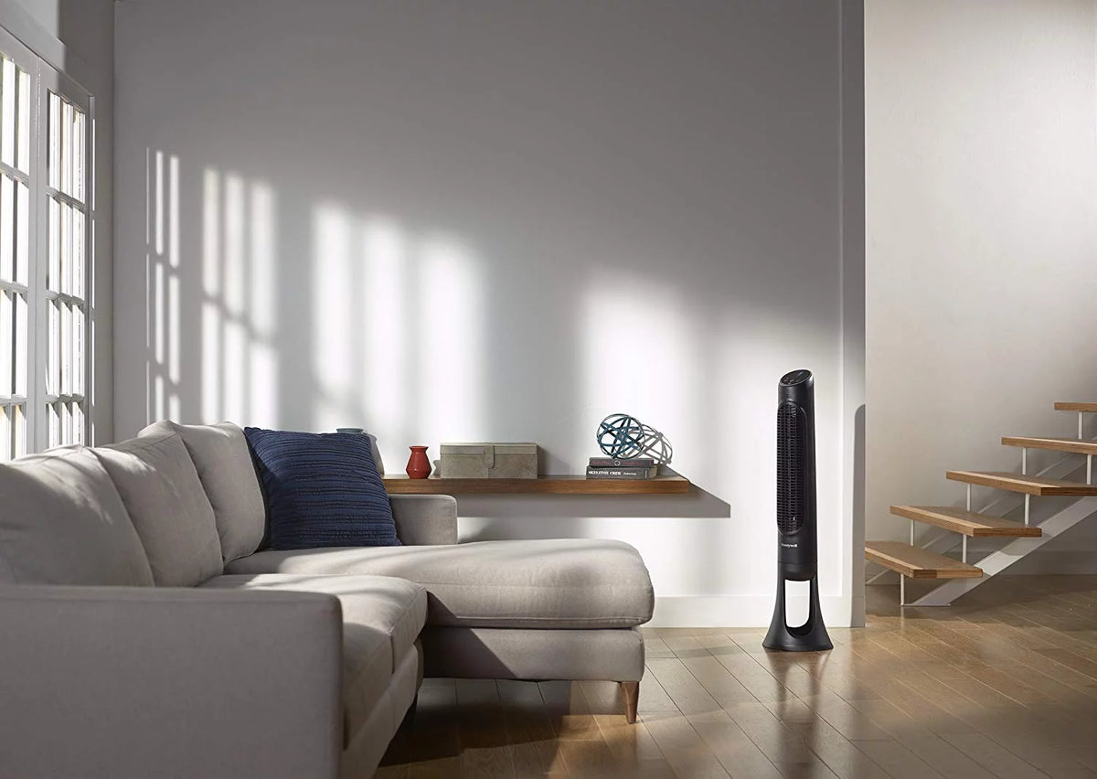 Black Oscillating Electric Tower Stand Fan F619
