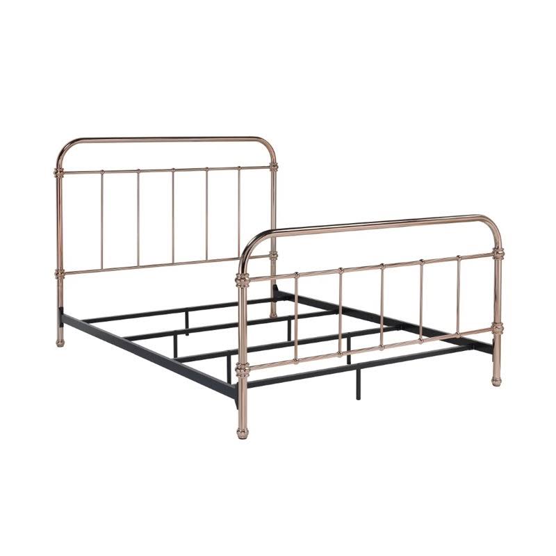 Rose Gold Metal King Bed M758