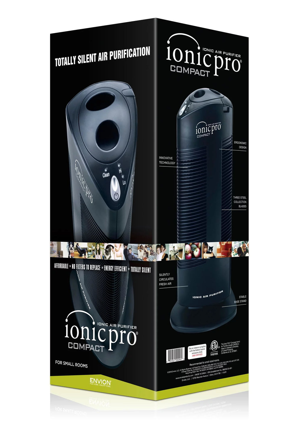 Black Compact Ionic Air Purifier F347551