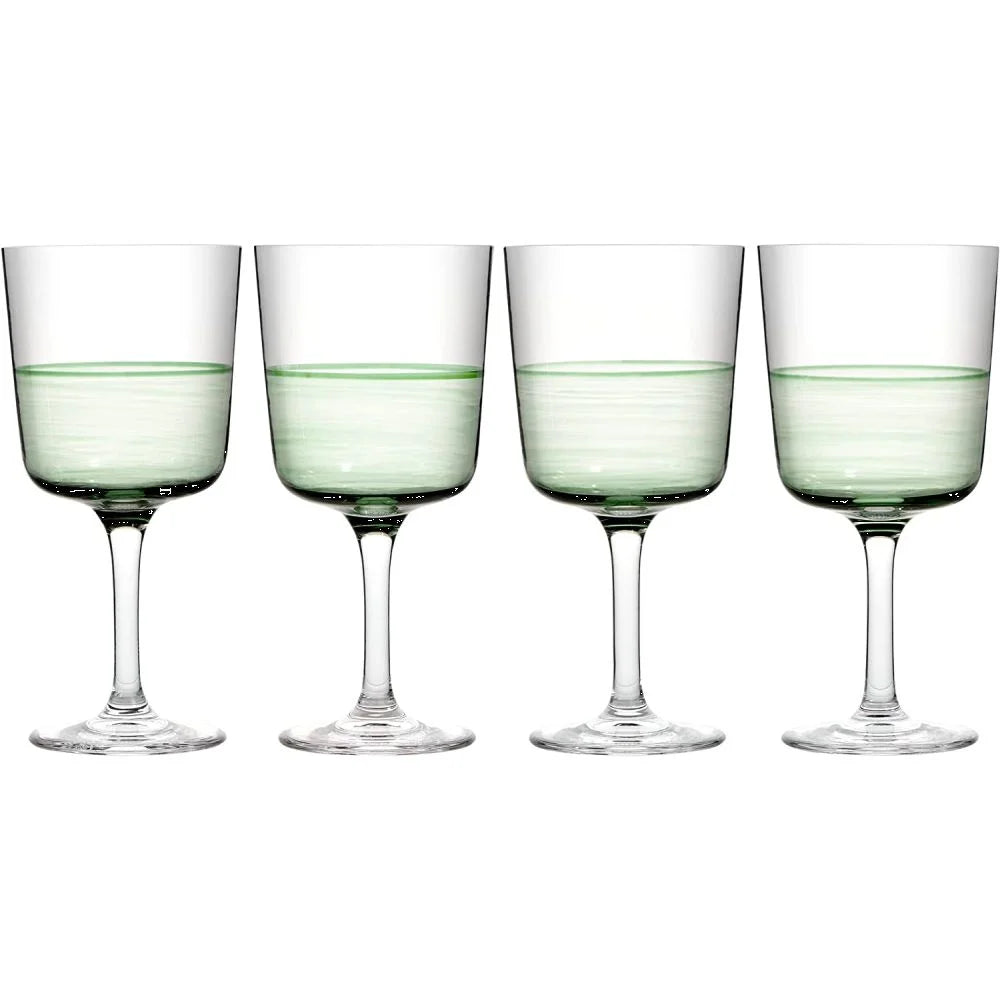 Green Crystal Wine Glass Set of 4 F56882