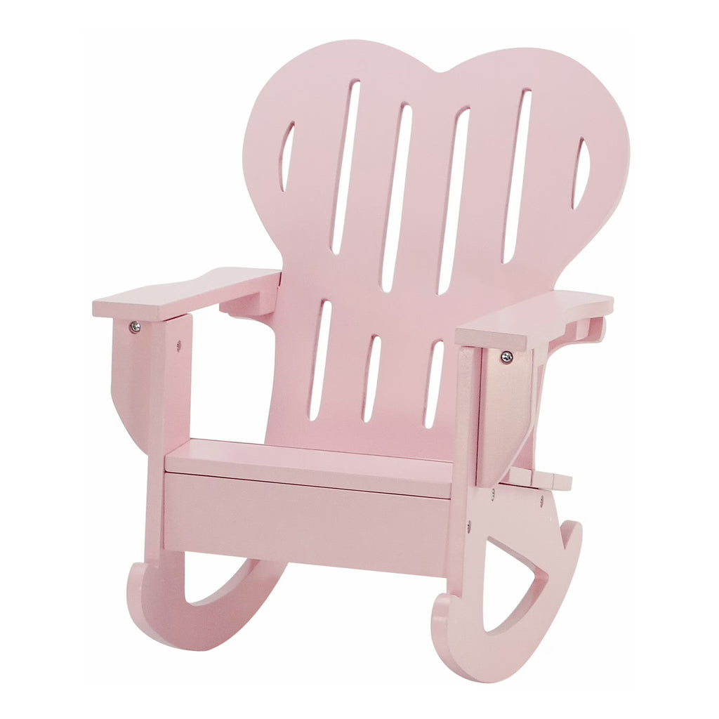 Pink Outdoor Adirondack Rocking Chair with Heart Shaped Back Z217