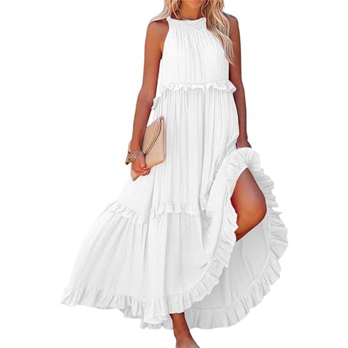Casual V Neck Maxi Dress Floral Print Sundress B18789