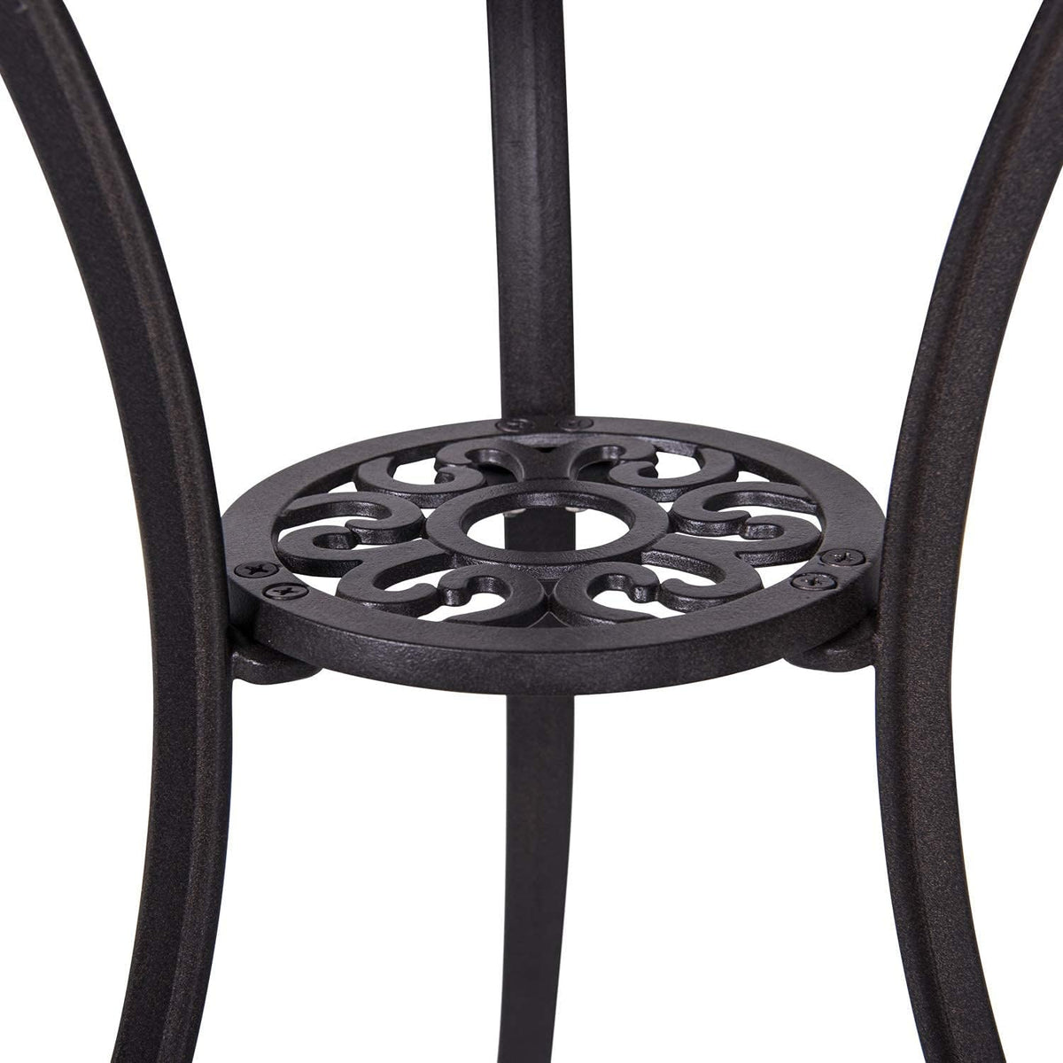 3 Piece Cast Aluminum Patio Bistro Set with Umbrella Hole E660