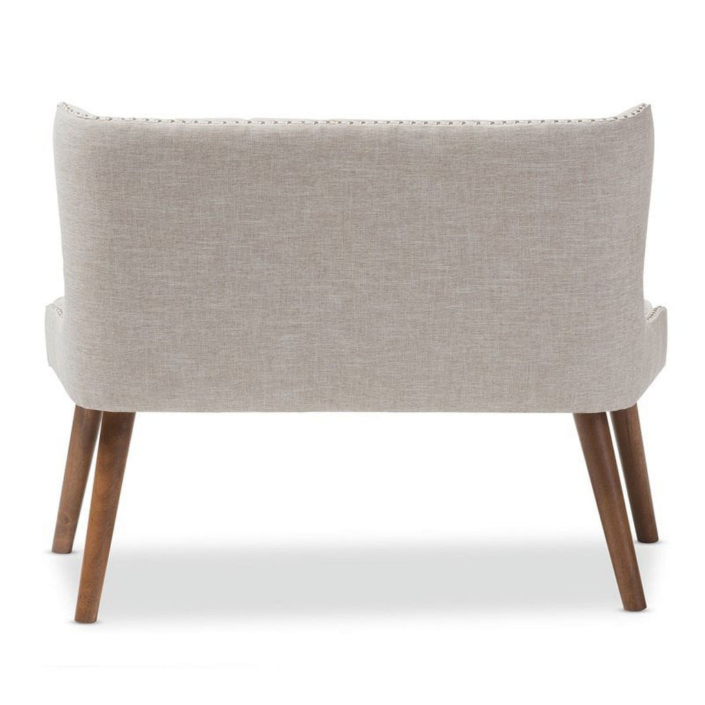 Mid-Century Upholstered 2-Seater Loveseat in Brown O3346