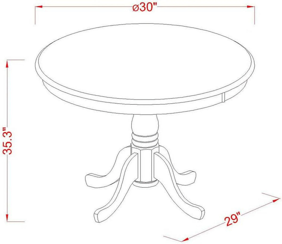 5 Piece Counter Height Dining Table Set with Round Wooden Table and 4 Chairs J946346