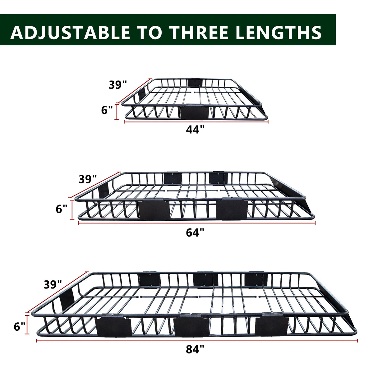 84" Rooftop Cargo Carrier Rack with 2 Nets, 250lbs Capacity G58934
