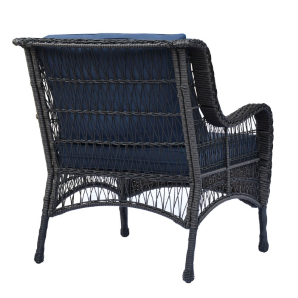 6-Piece Rattan Outdoor Conversation Set Navy Blue Metal K46337