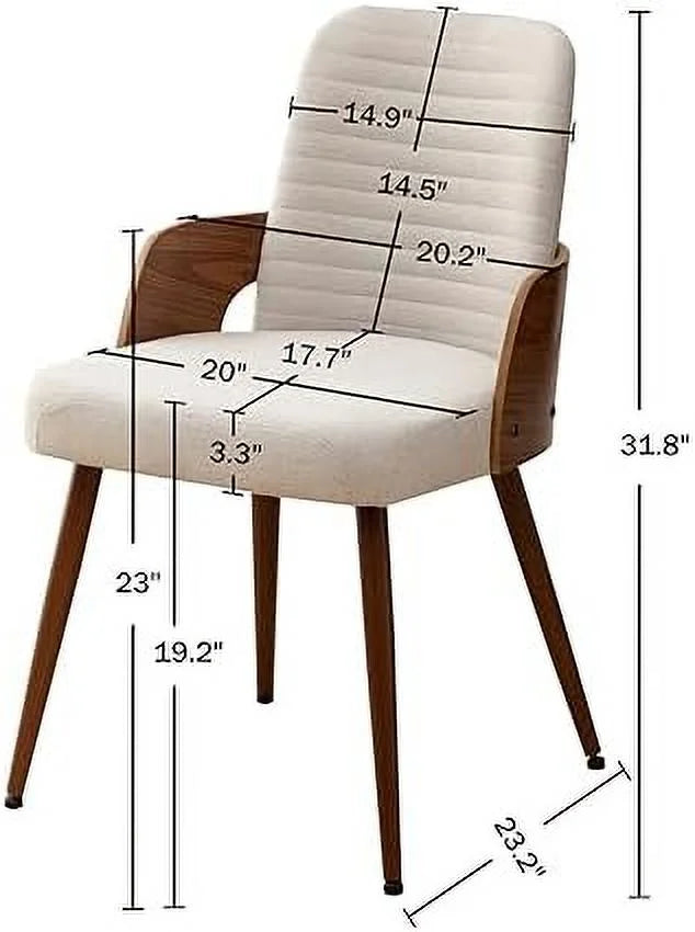 Beige Upholstered Dining Chairs with Metal Legs X514