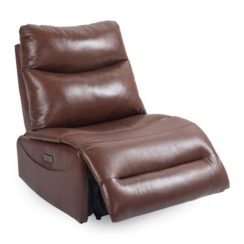 Genuine Leather Electric Power Recliner Chair with USB Charge Ports, 33.5'' Extra Large Width L150693
