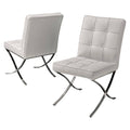 White Leather Dining Chair Set of 2 M2156