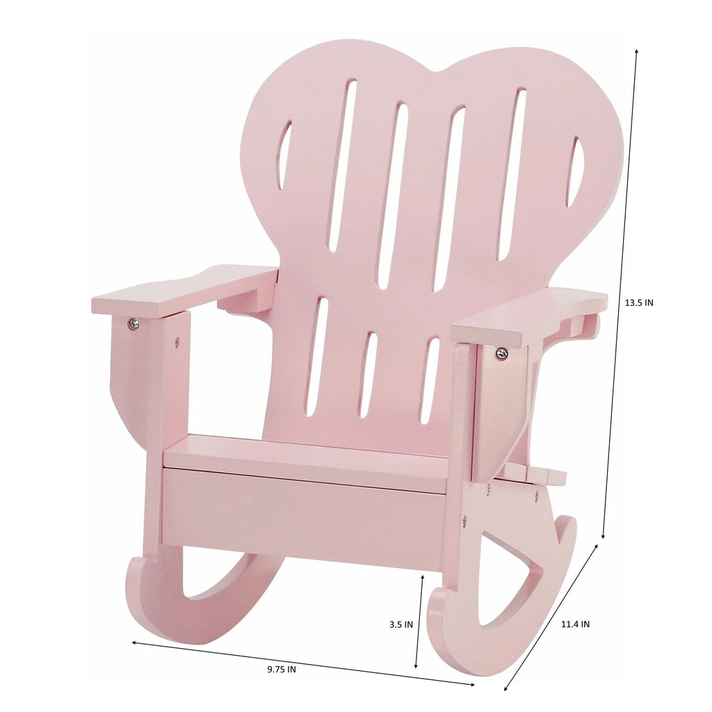 Pink Outdoor Adirondack Rocking Chair with Heart Shaped Back Z217