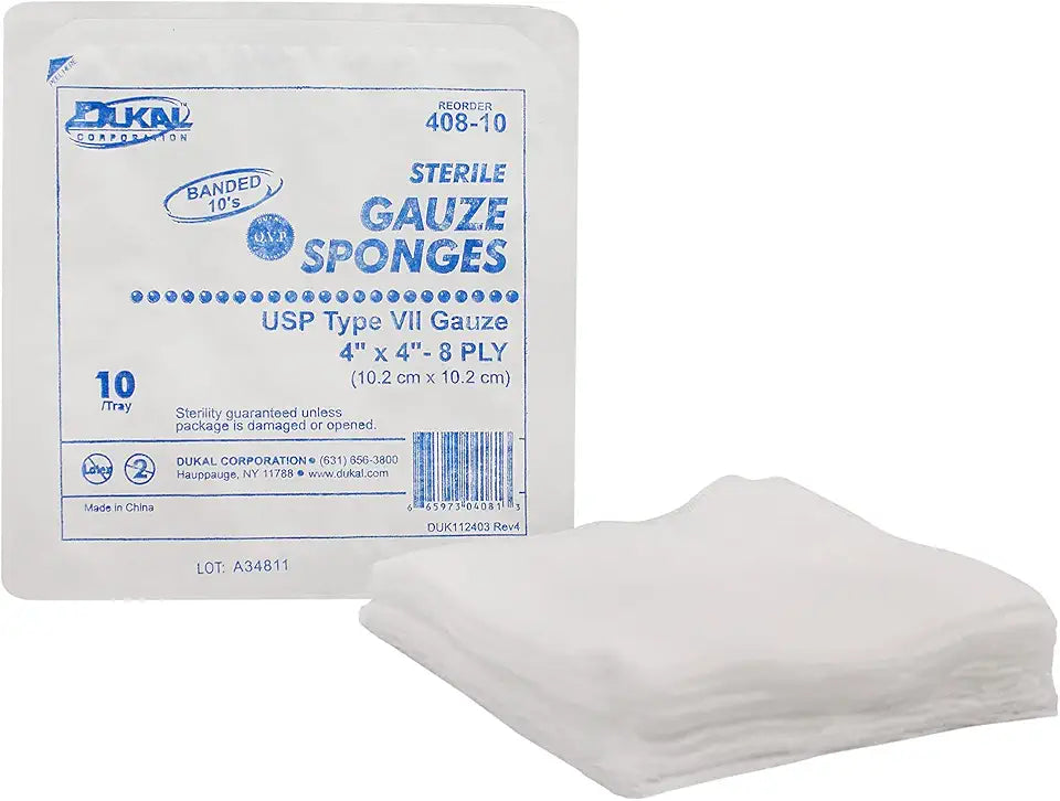 Sterile 8-Ply Gauze Sponge, 4" x 4", Pack of 1280 H1967