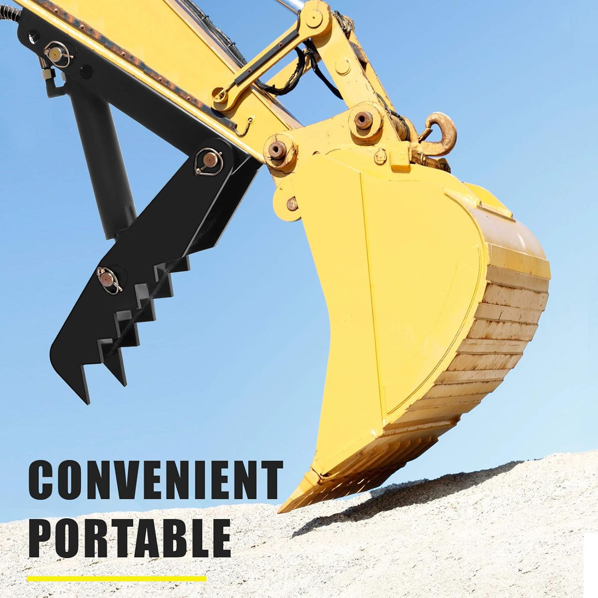 18 Hydraulic Backhoe Thumb, Black Steel Weld On Thumb with Hydraulic Cylinder U515
