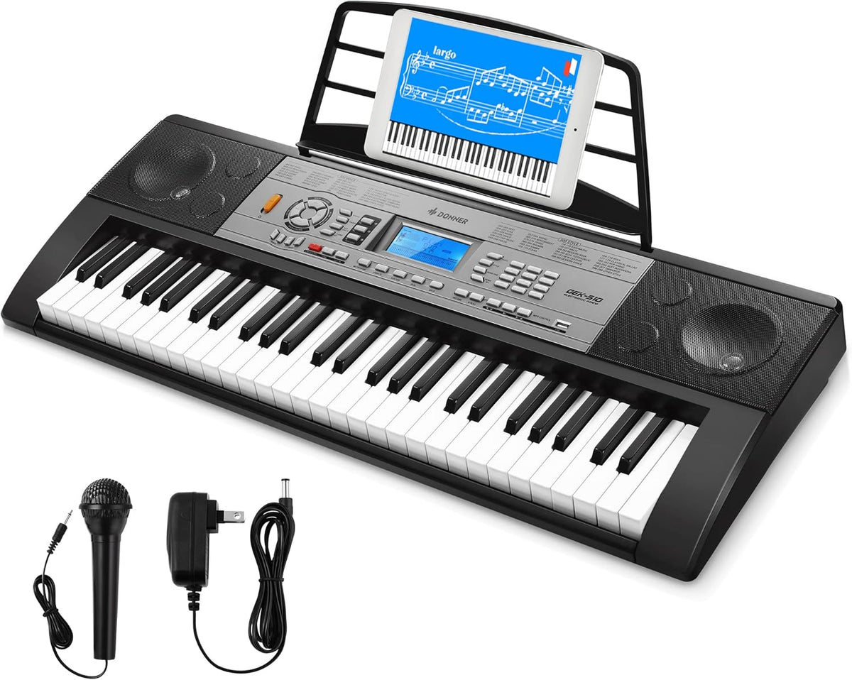 61 Key Full Size Electric Piano with Piano Stand, Stool, Microphone F136099