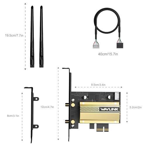 PCIe WiFi 6E Tri-Band AX5400 Wireless Network Card with Bluetooth 5.3 P59901