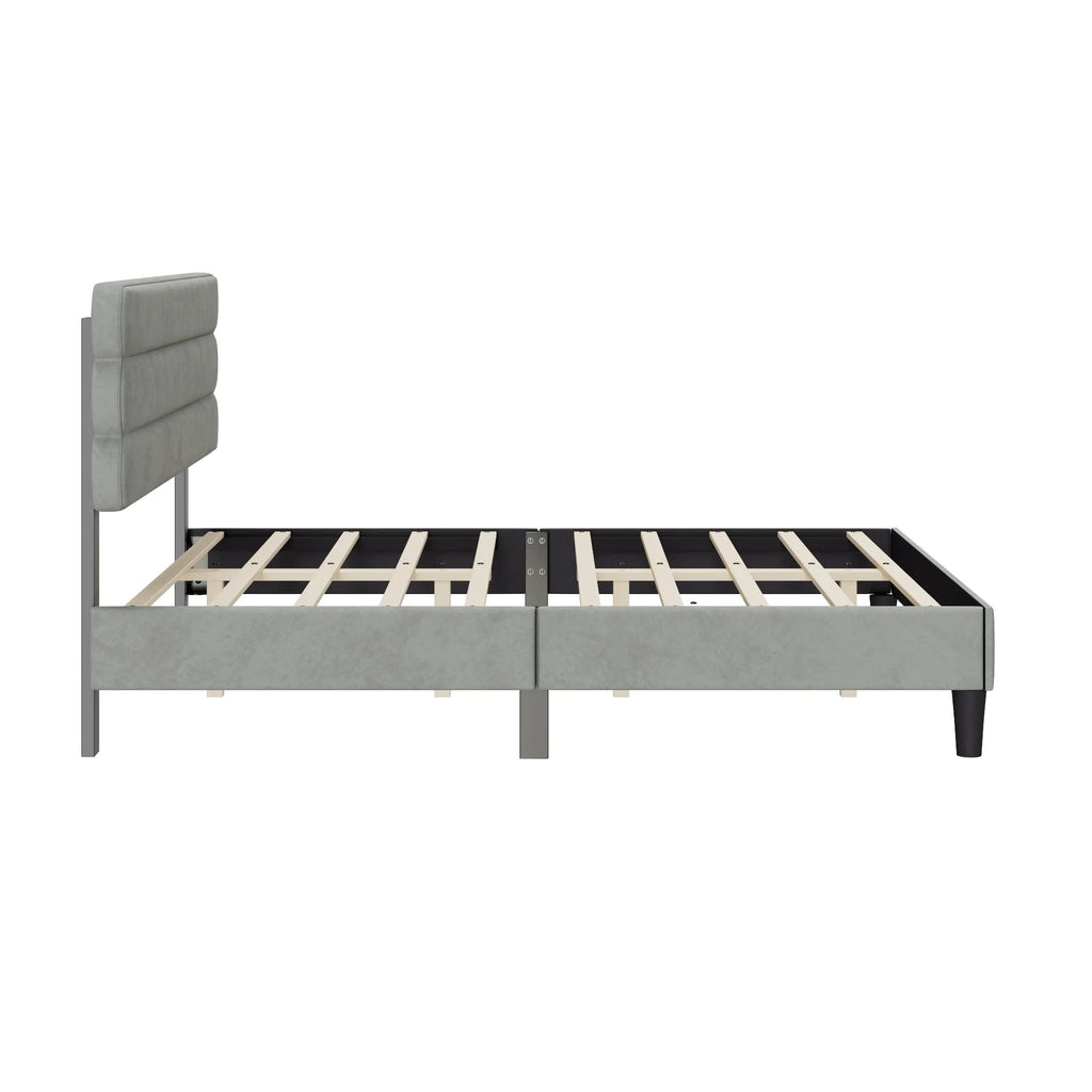 Queen Size Bed Frame Light Gray G54043