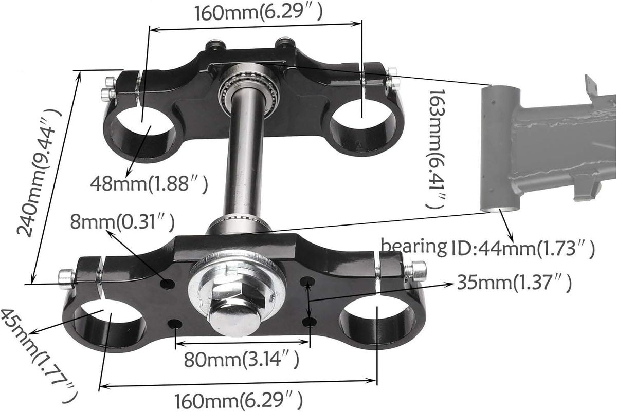 45mm Upside Down Front Fork Triple Clamp Front Brake Calliper for Dirt Bike Q77609