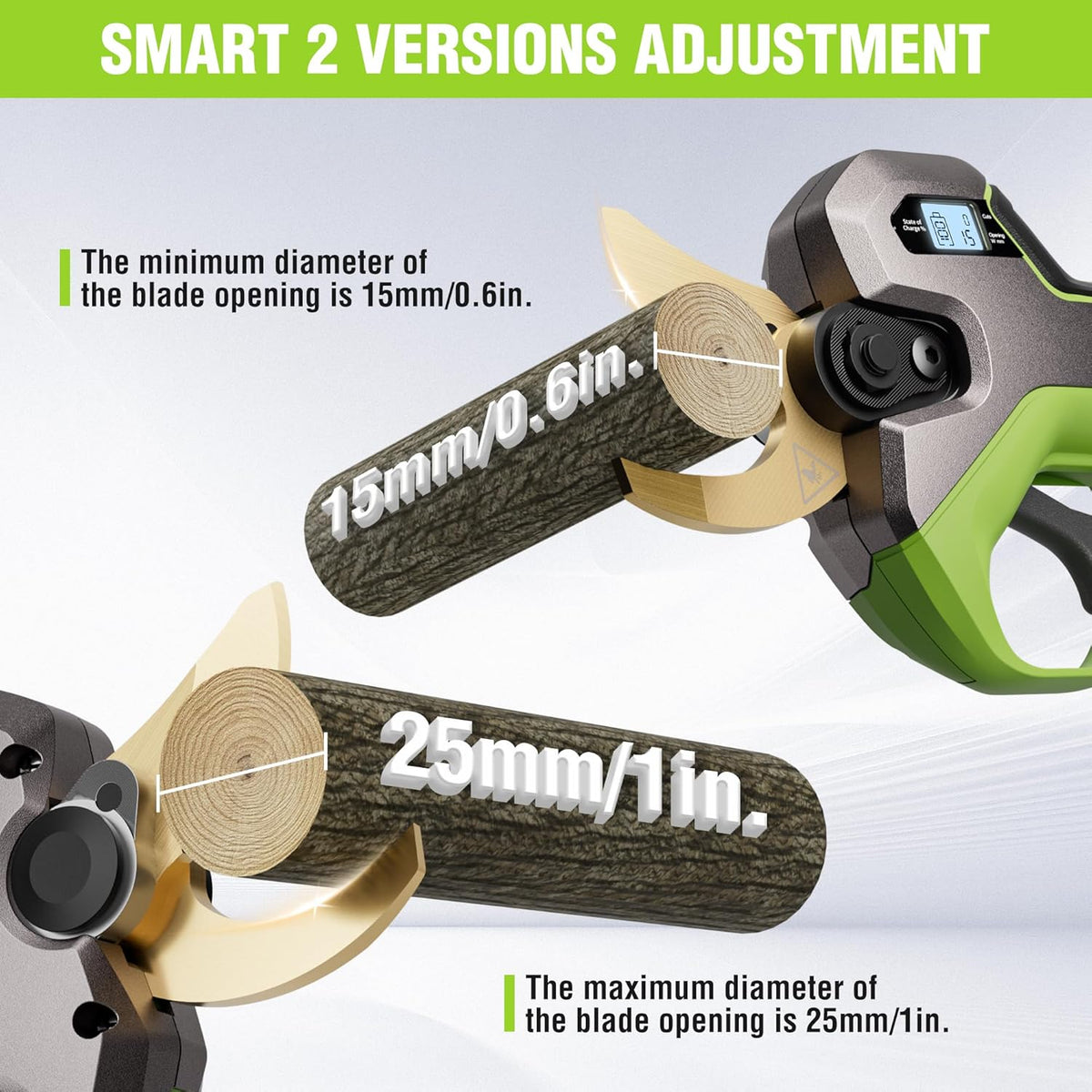 12V Electric Pruning Shears with 2 Pack Rechargeable Battery and Fast Charger E7342