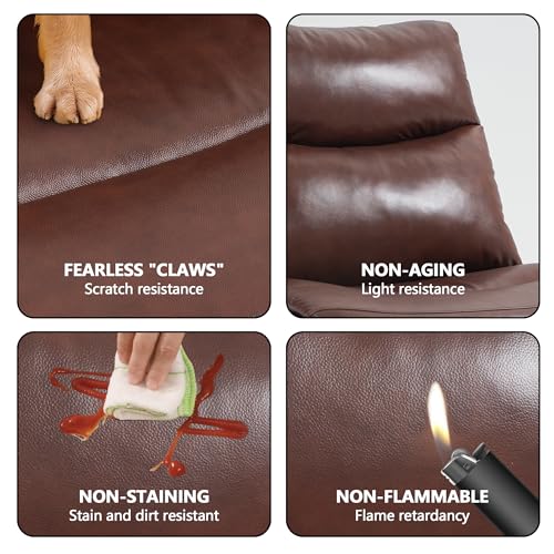 Genuine Leather Electric Power Recliner Chair with USB Charge Ports, 33.5'' Extra Large Width L150693